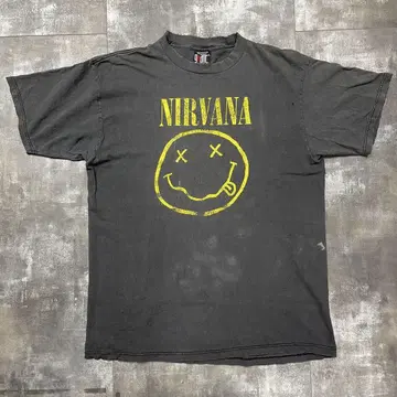 [페이드] NIRVANA 너바나 스마일 빈티지 티셔츠