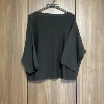 MUJI 돌먼 슬리브 풀오버 니트 면마 실크 혼방
