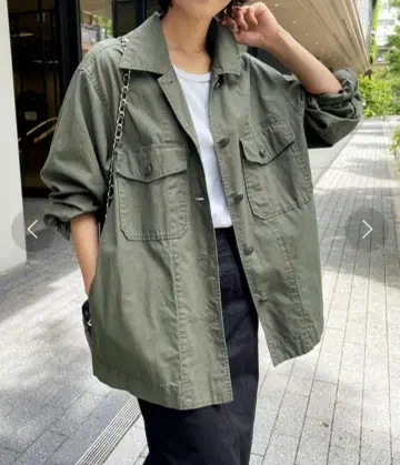 Spick&Span 립스탑 밀리터리 셔츠 블루종