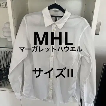 마가렛 호웰 MHL. 화이트 긴팔 셔츠 가슴 포켓 부착 사이즈 II