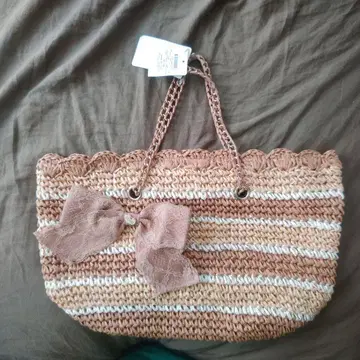 LIZLISA 레이스 리본 포함 바스켓백