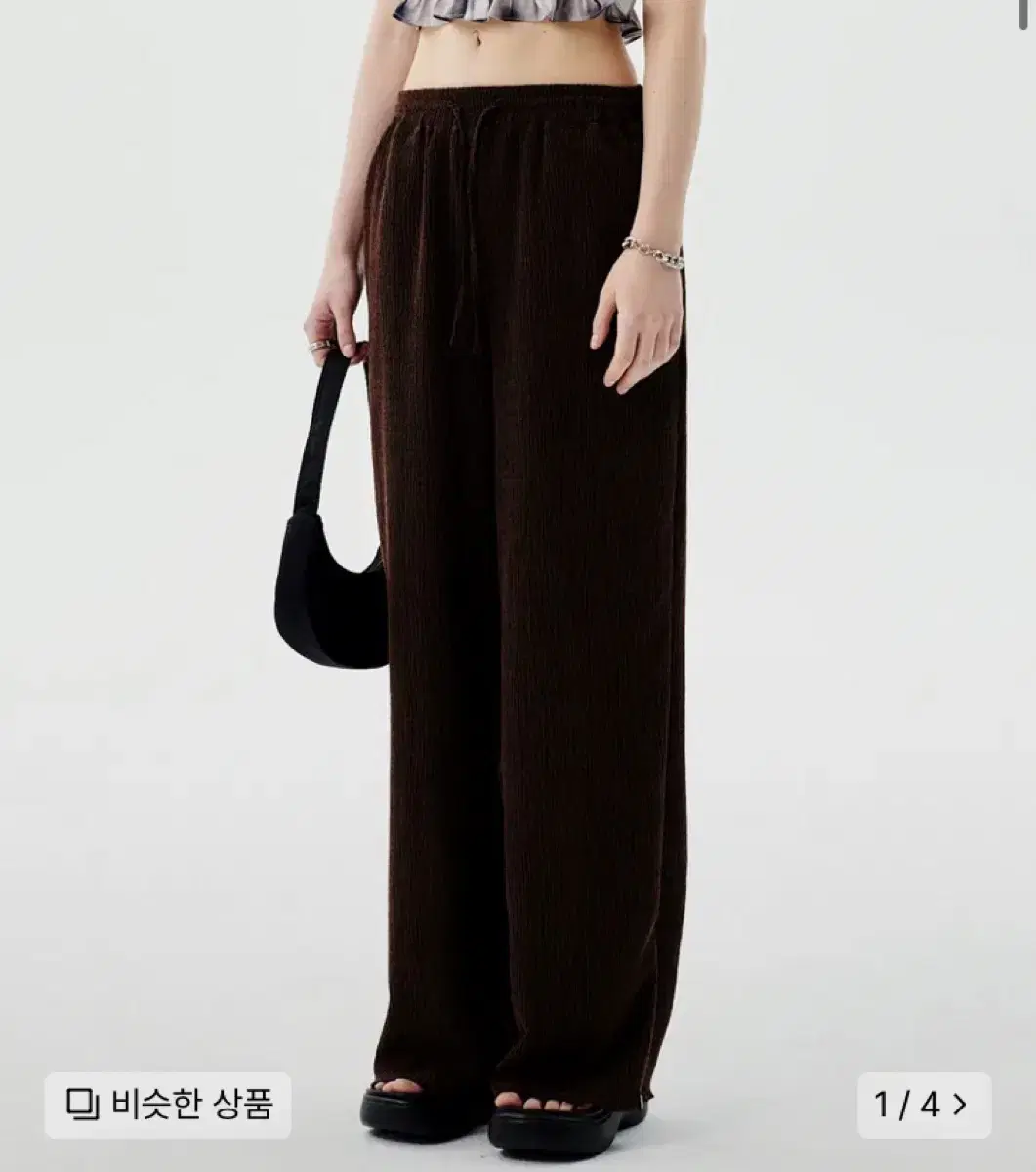 [M] Running High Wrinkle Wide e.ji Pants [Brown]
