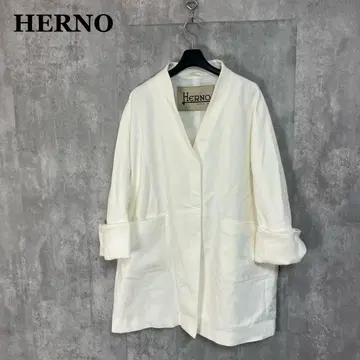 HERNO 노카라 코튼 트윌 코트 42
