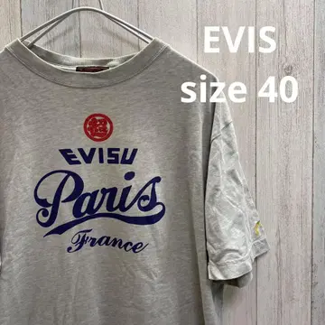 EVISU Paris France 프론트 프린트 티셔츠 40