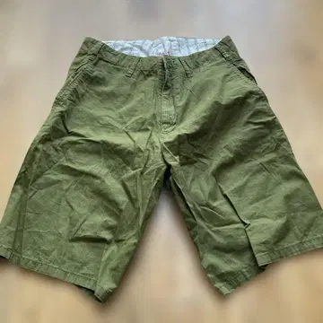 GOODENOUGH 올리브 그린 숏 팬츠 우라하라 90s