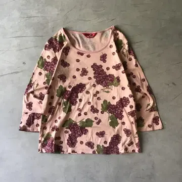 PINKHOUSE 핑크하우스 티셔츠 롱T 포도 패턴 핑크