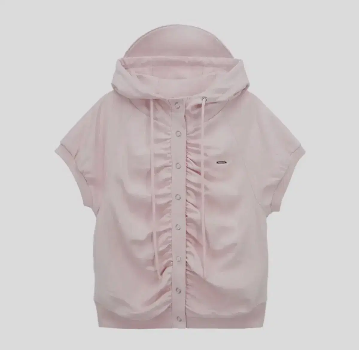Hug Your Skin Shirring Snap Button Vest Pink