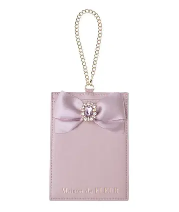 Maison de FLEUR 리본 포함 ID 카드 케이스