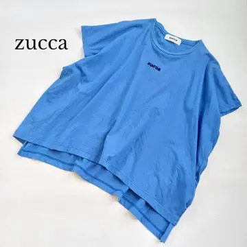 주카 ZUCCa 로고 자수 프렌치 슬리브 티셔츠 블루 돌먼 M 사이즈