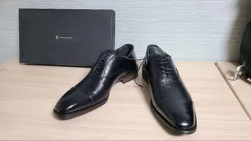 나노 유니버스 블랙 가죽 일본제 레이스업 슈즈 26cm
