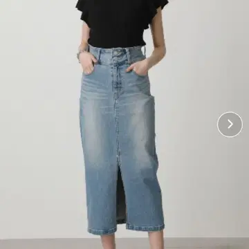 아줄바이마우지 하이웨스트 슬릿 데님 스커트