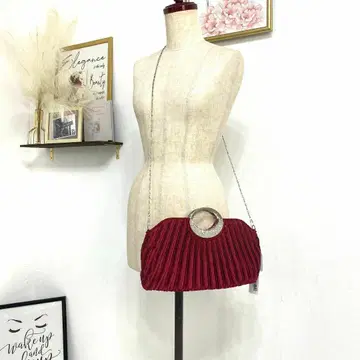 여성용 파티 백 클러치 숄더 와인 레드 결혼식 가방