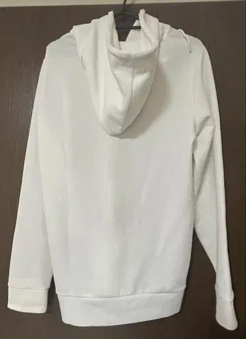 화이트 풀 집업 후드 부착 UV 차단 기능 포함 후드티 L