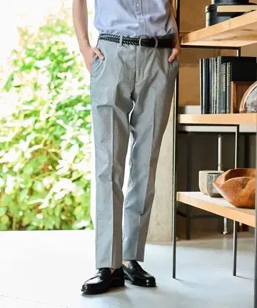 BEAMS 여름용 COOLMAX(R) 도비 슬림 핏 노플리츠