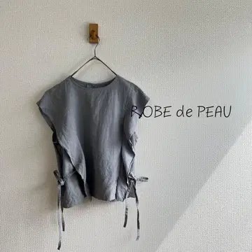 ROBE de PEAU 사이드 리본 린넨 블라우스 K10