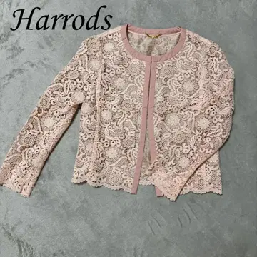 Harrods 레이스 볼레로 핑크 포멀 자켓 전체 레이스 해롯