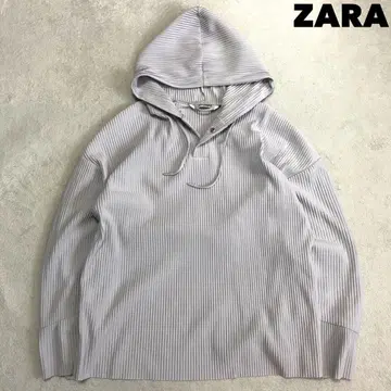 ZARA 플리츠 후드티 후디 하프 버튼 빅 실루엣 자라