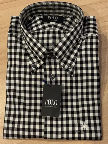 POLO BCS 체크 셔츠 남성용 긴팔 LL