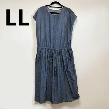 여성용 원피스 LL 데님풍 반팔 롱 원피스 마터니티