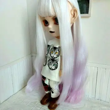 인형 가발 화이트 핑크 그라데이션 아이시 인형 브라이스