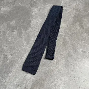 일본 빈티지 기본 디자인 네이비 니트 넥타이