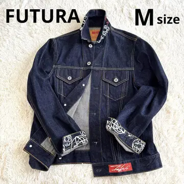 새상품급 FUTURA 퓨츄라 데님 자켓 남성용 M 디자인 페인트