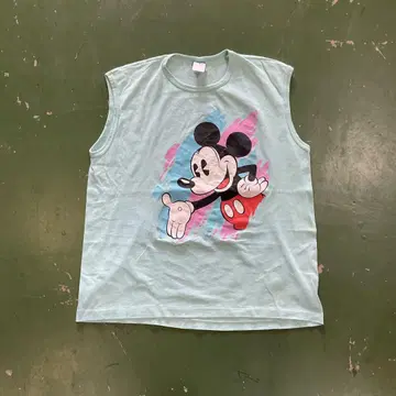 90s USA제 미키마우스 탱크탑 라이트 블루