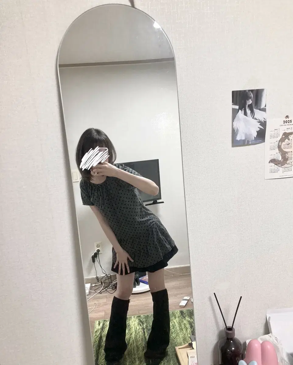 Vintage Gray Dot Angel Onepiece, Gyaru Mori Monochromatic Koi Sei O