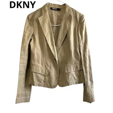 다나 캐런 DKNY 블레이저 블루종 자켓 베이지 계열 린넨 아사