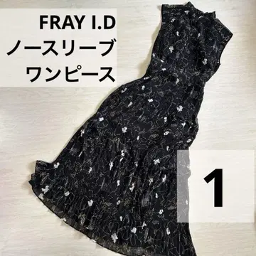 FRAY I.D 롱 기장 슬리브리스 원피스/1/폴리에스테르 꽃무늬