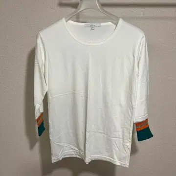 택 없음 미사용 레어 셀 7부 소매 리브 소매 티셔츠 rehacer