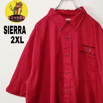 usa 구제 의류 SIERRA PACIFIC 반팔 워크 셔츠 2XL 레드