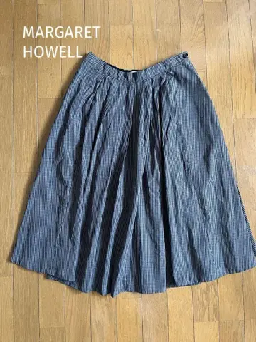 MARGARET HOWELL 체크 무늬 플리츠 스커트 II