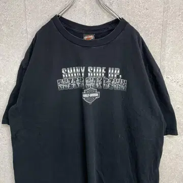 할리데이비슨 빅 로고 양면 프린트 텍사스 블랙 티셔츠 2XL