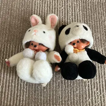 토끼와 팬더 봉제 인형 모티브 몬치치 세트