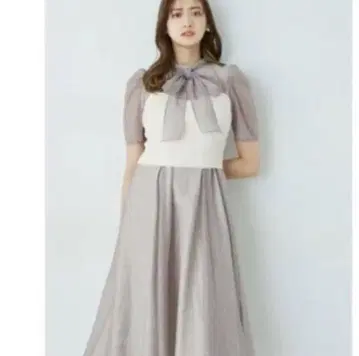 Jill by jillstuart 리본 포함 퍼플 쉬폰 드레스