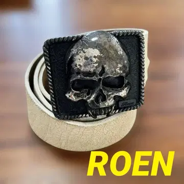ROEN 벨트 스컬 가죽 화이트