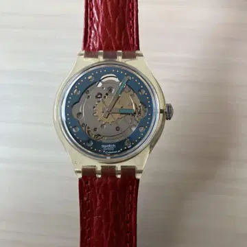 SWATCH 1992 오토매틱 레드 헤드 스켈레톤