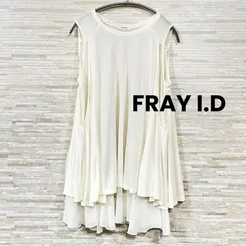 새상품급! FRAY I.D 슬리브리스 쉬폰 튜닉 원피스 화이트