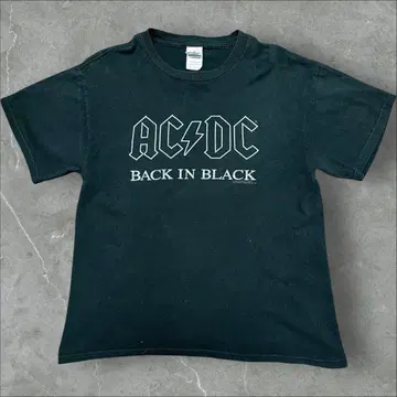 00s ACDC 밴드 티셔츠 페이드 빈티지 t 짧은 길이