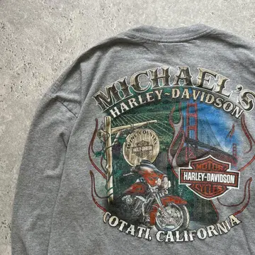 HARLEY DAVIDSON 백 프린트 롱 T 긴팔 그레이 XL