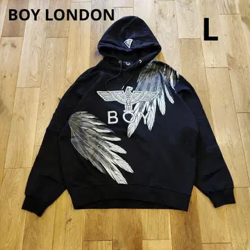 보이 런던 BOY LONDON 후드티 블랙 실버 라메 L 사이즈