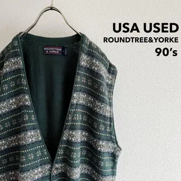 USA제 90년대 "ROUNDTREE&YORKE" 니트 조끼