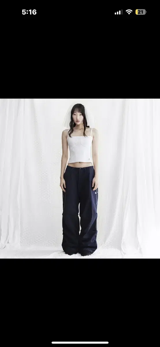 SUU, COYSEIO Strap Line Pants Navy 2