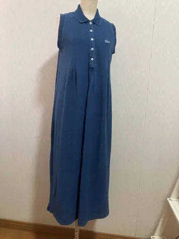 Lacoste 새상품 슬리브리스 롱 원피스 인디고 폴로 38 L
