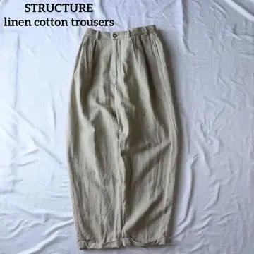 90s STRUCTURE 린넨 코튼 와이드 슬랙스 빈티지