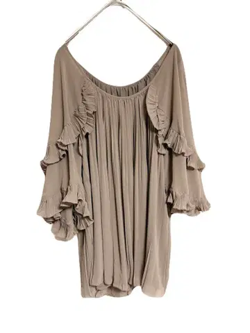 그레이스 콘티넨탈 쉬폰 브리츠 튜닉 블라우스 프릴 소매