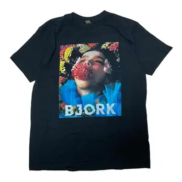 BJRK 비요크 그래픽 티셔츠 블랙 락 팝 서양 POP 블랙