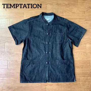 TEMPTATION 노카라 데님 쿵푸 자켓 차이나 셔츠
