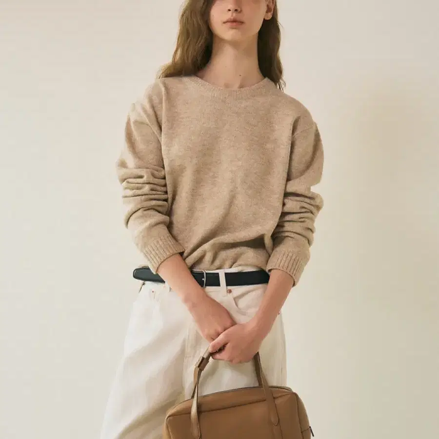 New) Monde Monde Soft Box Tote Bag Cappuccino #몽드몽드